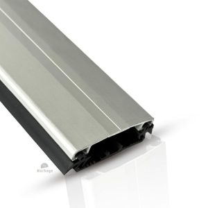 Klemmprofil mit Gummidichtungen - Eloxiertes Aluminium - Silber/Braun
