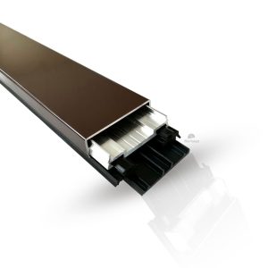 Klemmprofil mit Gummidichtungen und Abdeckung - Eloxiertes Aluminium - Braun
