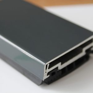 Klemmprofil mit Gummidichtungen und Abdeckung - Eloxiertes Aluminium - Graphit