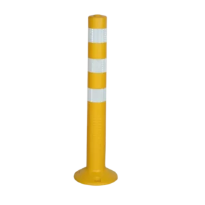 Flexibler Absperrpfosten mit reflektierenden Streifen – 755 mm, Gelb
